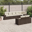 vidaXL 8 Piece Steel Sofa Set in White/Brown/Cream