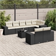 vidaXL 9 Piece Sofa Set in Black/White/Cream