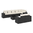 vidaXL 9 Piece Sofa Set in Black/White/Cream