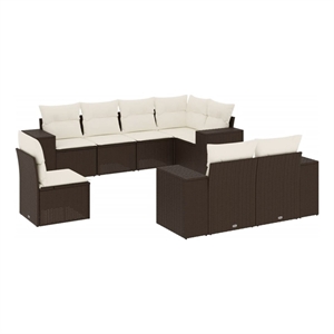 vidaXL 8 Piece Poly Rattan Patio Sofa Set