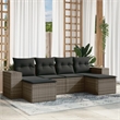 vidaXL Poly Rattan Sofa Set in Gray