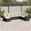 vidaXL 8 Piece Steel Sofa Set in Black/White/Cream