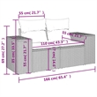 vidaXL 10 Piece Steel Large Sofa Set in Gray