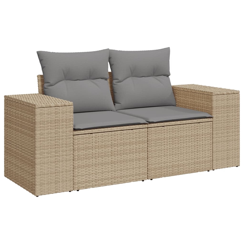 vidaXL 11 Piece Steel Sofa Set in Gray/Beige