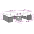vidaXL 11 Piece Steel Sofa Set in Gray/Beige