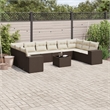vidaXL 11 Piece Steel Sofa Set in White/Brown/Cream