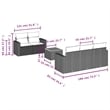 vidaXL Solid Acacia Wood Sofa Set in Black