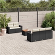 vidaXL 6 Piece Steel Small Sofa Set in Black
