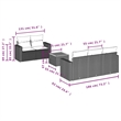 vidaXL 6 Piece Steel Small Sofa Set in Black