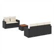 vidaXL 6 Piece Steel Small Sofa Set in Black