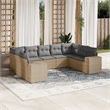 vidaXL 9 Piece Steel Sofa Set in Gray/Beige