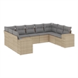 vidaXL 9 Piece Steel Sofa Set in Gray/Beige