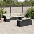vidaXL 9 Piece Steel Sofa Set in Black/White/Cream
