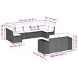 vidaXL 9 Piece Steel Sofa Set in Black/White/Cream