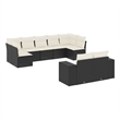vidaXL 9 Piece Steel Sofa Set in Black/White/Cream