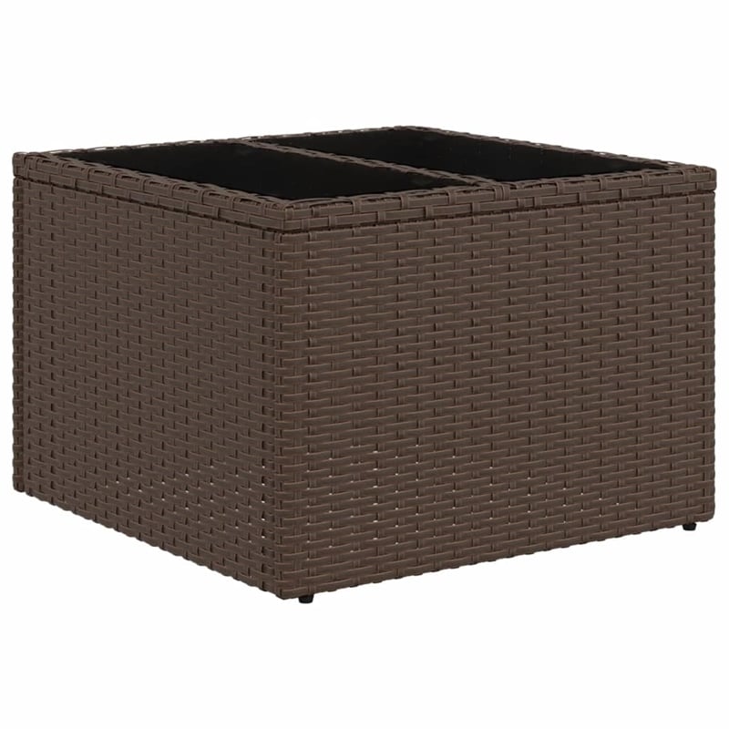 vidaXL Poly Rattan Sofa Set in White/Brown/Cream