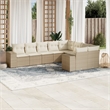 vidaXL Poly Rattan Small Sofa Set in White/Cream/Beige