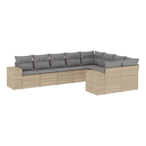 vidaXL 9 Piece Sofa Set in Beige