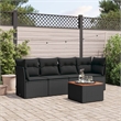 vidaXL 5 Piece Steel Sofa Set in Black/Brown