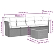 vidaXL 5 Piece Steel Sofa Set in Black/Brown