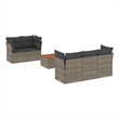 vidaXL 6 Piece Solid Acacia Wood Small Sofa Set in Gray
