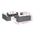 vidaXL Solid Acacia Wood Sofa Set in Black/Cream