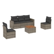 vidaXL 6 Piece Solid Acacia Wood Small Sofa Set in Gray