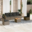 vidaXL 7 Piece Solid Acacia Wood Small Sofa Set in Gray