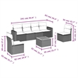 vidaXL 7 Piece Solid Acacia Wood Small Sofa Set in Gray
