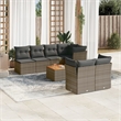 vidaXL Solid Acacia Wood Sofa Set in Gray/Brown