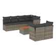 vidaXL Solid Acacia Wood Sofa Set in Gray/Brown