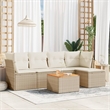 vidaXL 6 Piece Sofa Set in White/Brown/Cream/Beige