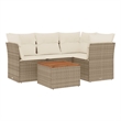 vidaXL 5 Piece Steel Sofa Set in Brown/Cream/Beige