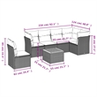 vidaXL 7 Piece Solid Acacia Wood Sofa Set in Beige