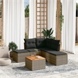 vidaXL Steel Small Sofa Set in Dark Gray/Brown