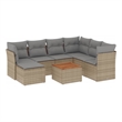 vidaXL 8 Piece Solid Acacia Wood Sofa Set in Beige