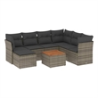 vidaXL 8 Piece Solid Acacia Wood Sofa Set in Gray