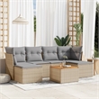 vidaXL 7 Piece Steel Sofa Set in Gray/Beige