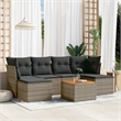 vidaXL 7 Piece Solid Acacia Wood Medium Sofa Set in Gray