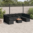vidaXL Solid Acacia Wood Sofa Set in Black