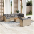 vidaXL 10 Piece Sofa Set in Gray/Brown/Beige