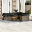 vidaXL 10 Piece Solid Acacia Wood Sofa Set in Gray