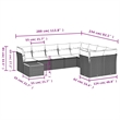 vidaXL 10 Piece Solid Acacia Wood Large Sofa Set in Beige