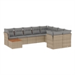 vidaXL 10 Piece Solid Acacia Wood Large Sofa Set in Beige