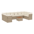 vidaXL 11 Piece Solid Acacia Wood Sofa Set in Beige