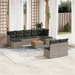 vidaXL 10 Piece Solid Acacia Wood Sofa Set in Gray