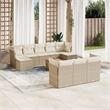 vidaXL 11 Piece Solid Acacia Wood Large Sofa Set in Beige