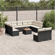 vidaXL 12 Piece Sofa Set in Black/Cream