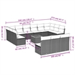 vidaXL 14 Piece Solid Acacia Wood Small Sofa Set in Gray