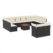 vidaXL Steel Large Sofa Set in Black/White/Brown/Cream